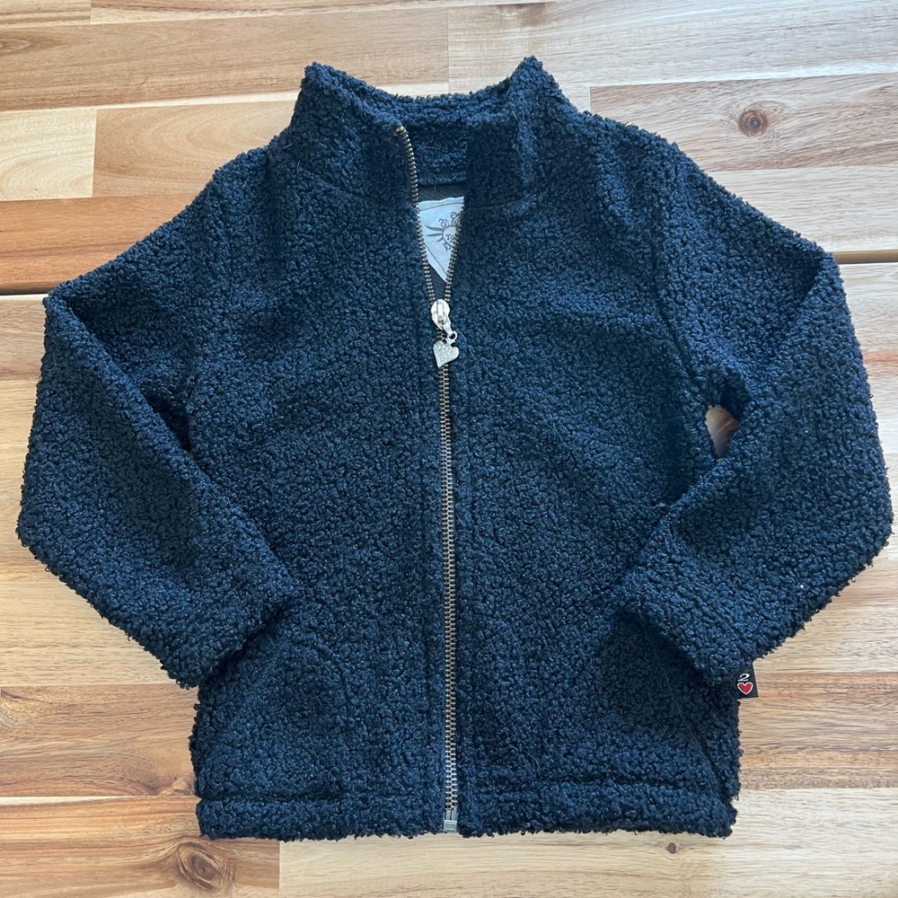 T2 Love toddler girls size 2 black‎ fleece jacket